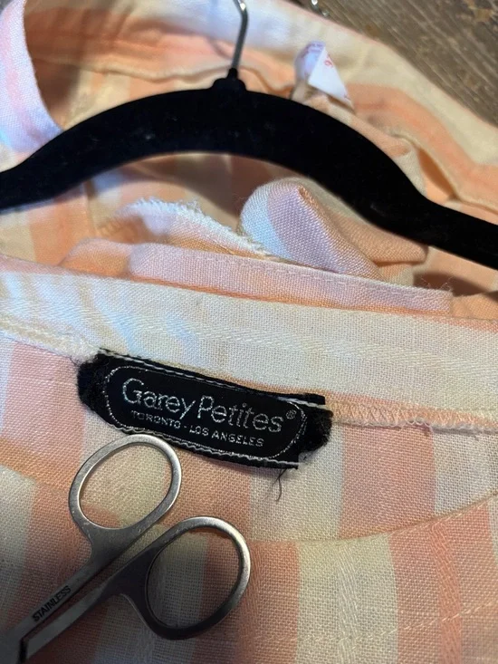 Vintage Garey Petites Pink Striped Co-Ord Set Size 10 Made in Canada Chic - Picture 7 of 13